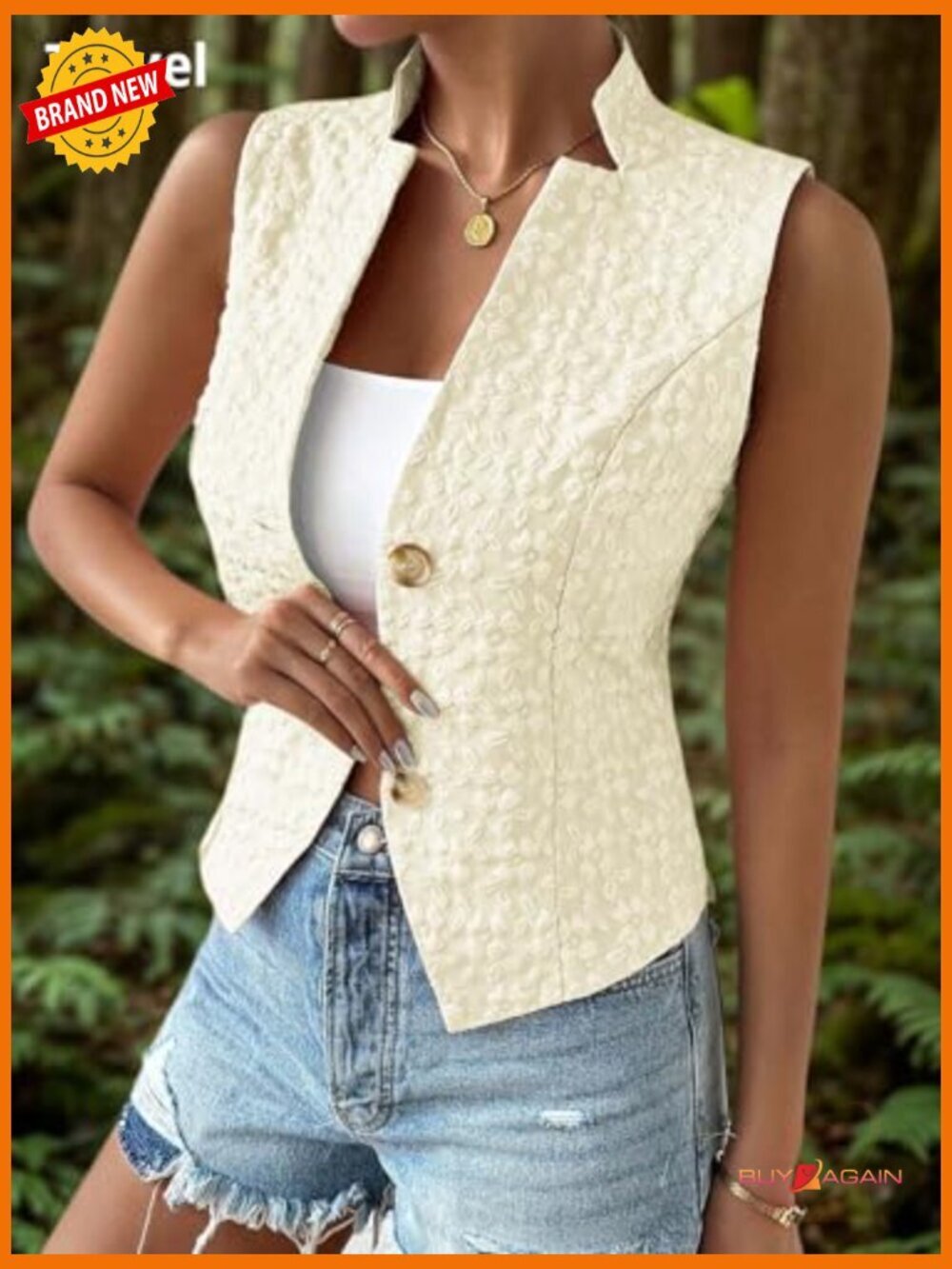 Sleeveless Knit Vest - Slim Fitted Business Casual Work Office Top - Picture 3 of 7
